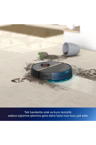 PHİLİPS 7000 Islak Kuru Robot Süpürge, 5000 Pa,Titreşimli Mop,Sert Zemin Ve Halıya Uygun, Xu7000/01 - Resim 6