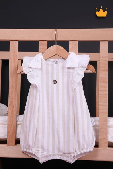 Babydola Kız Bebek Çizgili Tulum Bayramlık 15010