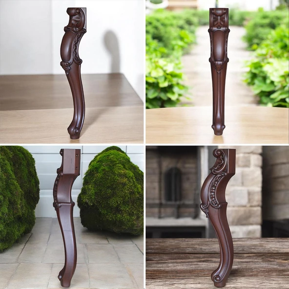 4 Adet Valenta Masa Dresuar Ayağı 76 cm Ahşap Desenli Ayak Mutfak Yemek Masası Mobilya Ayakları - 7