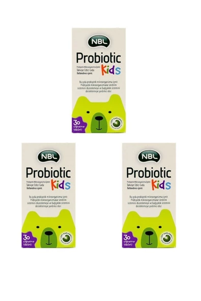 NBL,Probiotic Kids 30 Çiğneme Tableti 3'lü