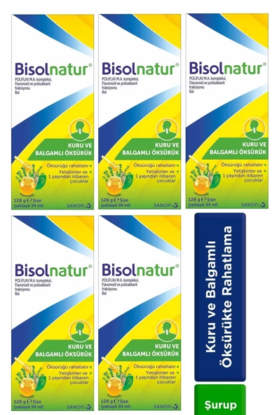 BİSOLNATUR,Bitkisel Şurubu 128 gr 5 Adet