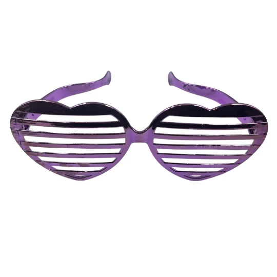 Parti Gözlük Plastik Büyük Kalp Model Lila 9x23 cm - 2