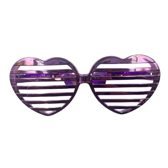 Parti Gözlük Plastik Büyük Kalp Model Lila 9x23 cm