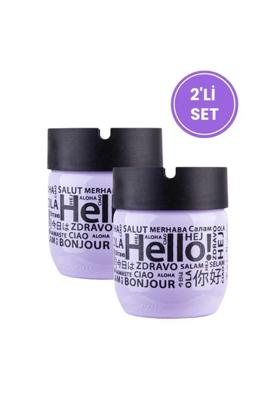 2 Adet Cam Kokusuz Küllük, Kokusuz Dumansız Yuvarlak Küllük 2li Set Lila - Resim 2