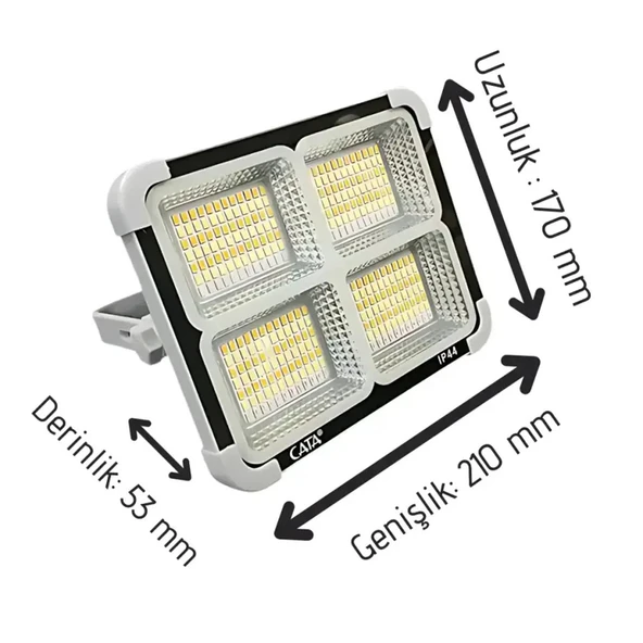 Cata CT-4698 200W Miami Solar Led Projektör Taşınabilir - Resim 2