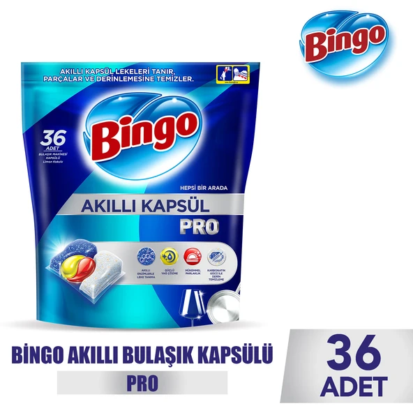 Bingo Akıllı Kapsül Pro Bulaşık Makinesi Deterjanı Tableti 36 Adet