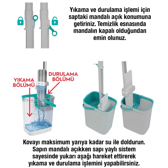 SMARTER AQUA STAR TEMİZLİK SETİ + YEDEK TABLET MOP PASPAS - 5
