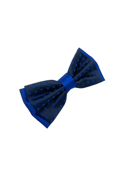 Brianze Saks Mavi Noktalı Lacivert Papyon - Resim 2