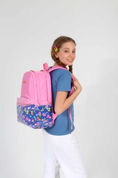 Kaukko Soft Floral Sırt Çantası (pınk) - Resim 4