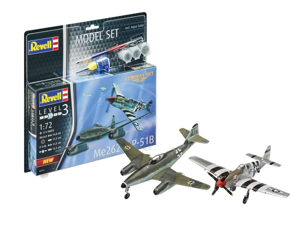 REVELL MODEL SET 63711 COMBAT SET ME262 & P-51B Uçak Maketi REV63711