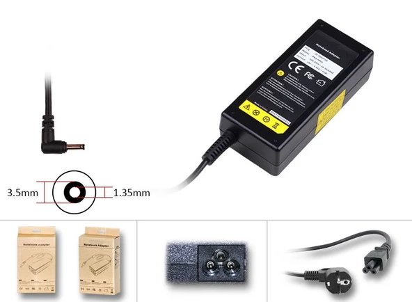 Casper Nirvana C500.1165 Notebook Adaptörü, Şarj Aleti Cihazı 65W / Ver.2 - 3.5mm