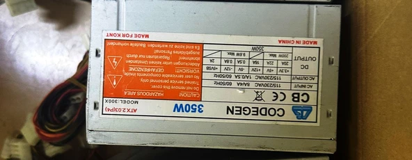 CODEGEN 300X 300W ATX 20PIN POWER SUPPLY 2.EL 6 AY GARANTİLİ
