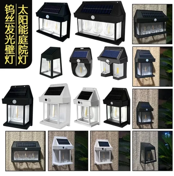 2 adet sensörlü Güneş Enerjili Bahçe Aydınlatma Duvar Lambası  Su Geçirmez Güneş  enerjili aplik - 8