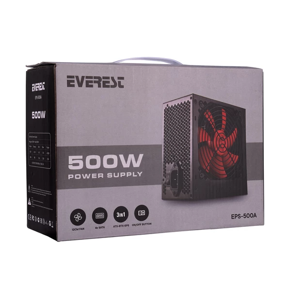 EVEREST 500W EPS-500A 12cm Fanlı Power Supply - Resim 5