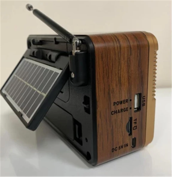 Everton Rt-671 Bluetooth Fm-Usb-Tf-Aux Şarjlı Solar Nostaljik Radyo - 2