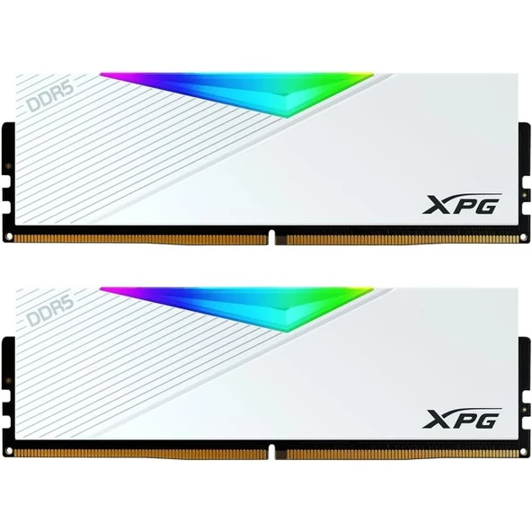 XPG 32GB (2X 16GB) DDR5 6000MHZ CL32 DUAL KIT RGB PC RAM LANCER AX5U6000C3016G-DCLARWH BEYAZ - Resim 2