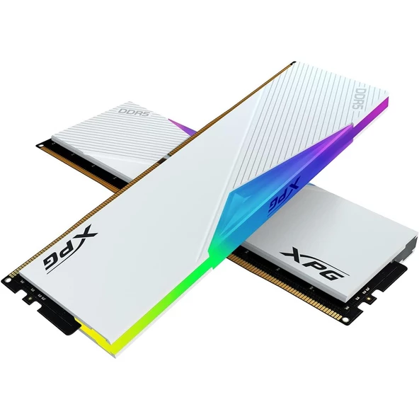 XPG 32GB (2X 16GB) DDR5 6000MHZ CL32 DUAL KIT RGB PC RAM LANCER AX5U6000C3016G-DCLARWH BEYAZ ürün görseli