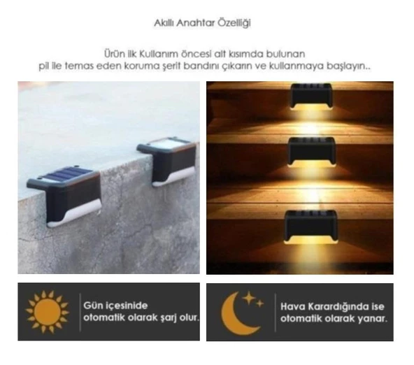 Zhltools Solar Güneş Enerjili Merdiven Lambası 4 Adet - 3