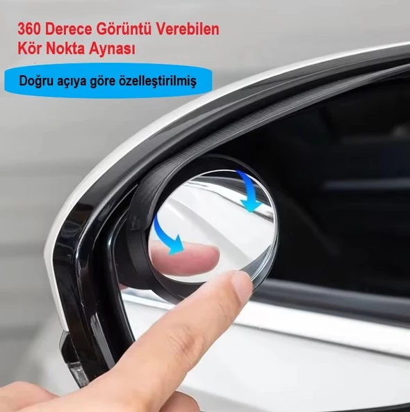 OTO MOTTO Oto Araç Kör Nokta Ayna + Dış Yan Ayna Yağmur Koruyucu Rüzgarlık Yan Ayna Kaşı 2 Adet - 6