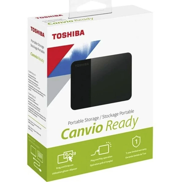 1TB CANVIO READY 2.5"  USB 3.0 TOSHIBA HDTP310EK3AA ürün görseli 1