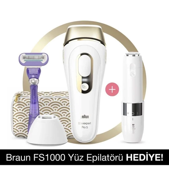 Braun Silk Expert Pro 5 PL5159 400.000 Atımlı, 2 Başlıklı Yeni Nesil IPL + FS1000 + Tasarım Çanta