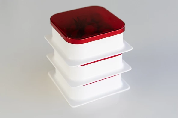 3 Adet Kapaklı Kare Kahvaltılık Kase Peynirlik Zeytinlik Reçellik Tabak Kahvaltı Kasesi - 8