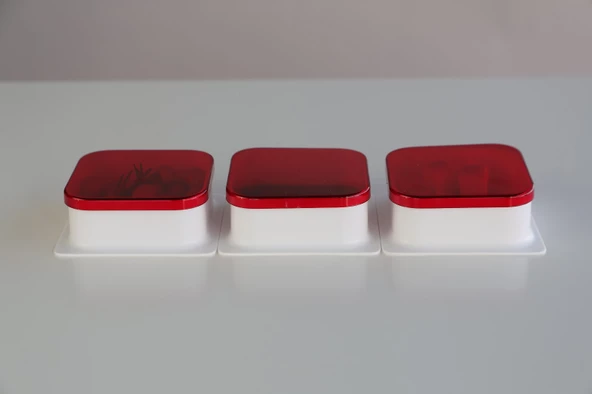 3 Adet Kapaklı Kare Kahvaltılık Kase Peynirlik Zeytinlik Reçellik Tabak Kahvaltı Kasesi - 2