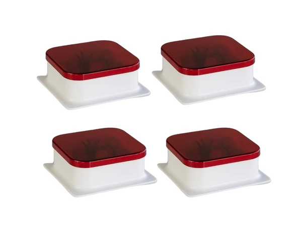 4 Adet Kapaklı Kare Kahvaltılık Kase Peynirlik Zeytinlik Reçellik Tabak Kahvaltı Kasesi