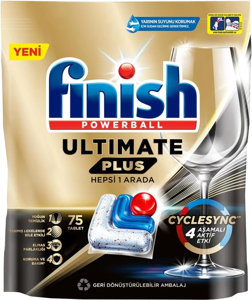 Finish Ultimate Plus 75 Kapsül Bulaşık Makinesi Deterjanı Tableti (1 x 75 Kapsül)