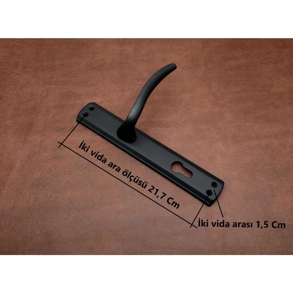 Trim Mat Siyah Aynalı Daire Giriş Çelik Kapı Kolu Sağ Basar Tek Yön - Resim 2