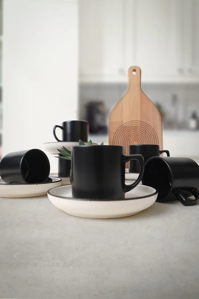 Keramika Keraart Shade Flowers Nordic Kahve Takımı 12 Parça 6 Kişilik 21848 - Resim 5