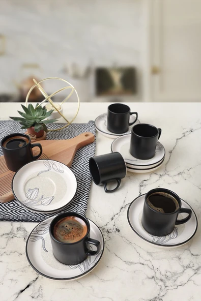 Keramika Keraart Shade Flowers Nordic Kahve Takımı 12 Parça 6 Kişilik 21848 ürün görseli 1