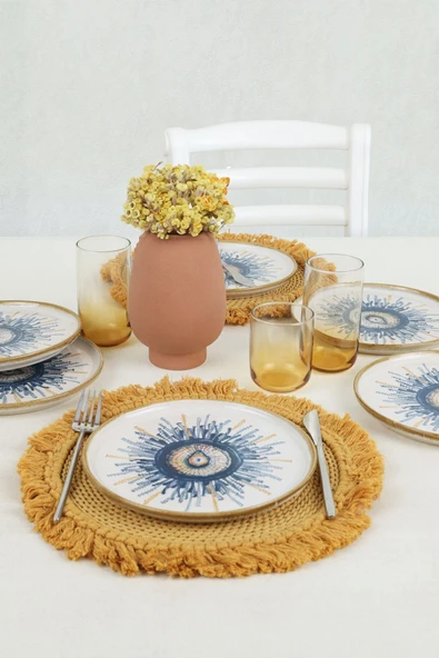 Keramika Hydra Nordic Pasta Tabağı 22 Cm 6 Adet 21352 - Resim 3