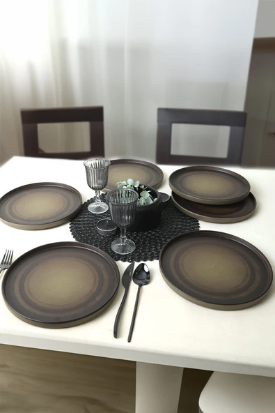 Keramika Keraart Vintage Stackable Servis Tabağı 27 Cm 6 Adet 21781 - Resim 2