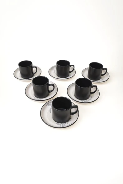 Keramika Keraart Shade Flowers Nordic Kahve Takımı 12 Parça 6 Kişilik 21848 - Resim 6