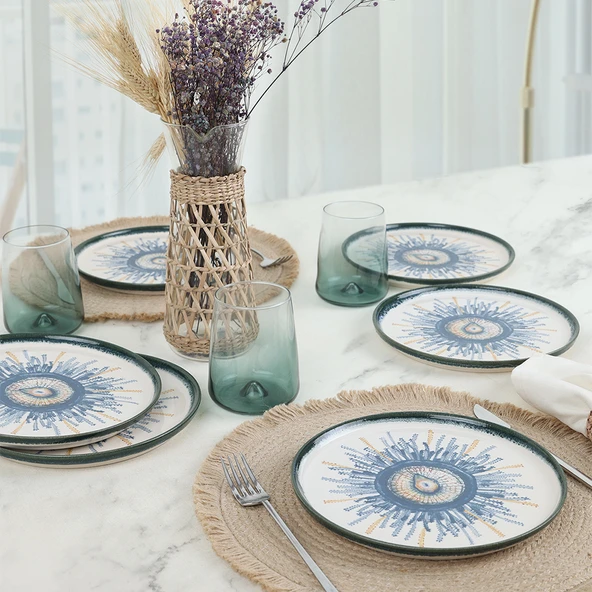 Keramika Hydra Nordic Pasta Tabağı 22 Cm 6 Adet 21286 - 4