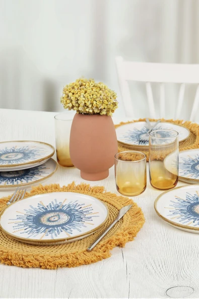 Keramika Hydra Nordic Pasta Tabağı 22 Cm 6 Adet 21352 - Resim 2