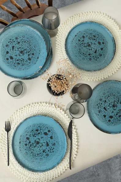 Keramika Keraart Okyanus Esintisi Stackable Servis Tabağı 27 Cm 6 Adet 21718 - Resim 3