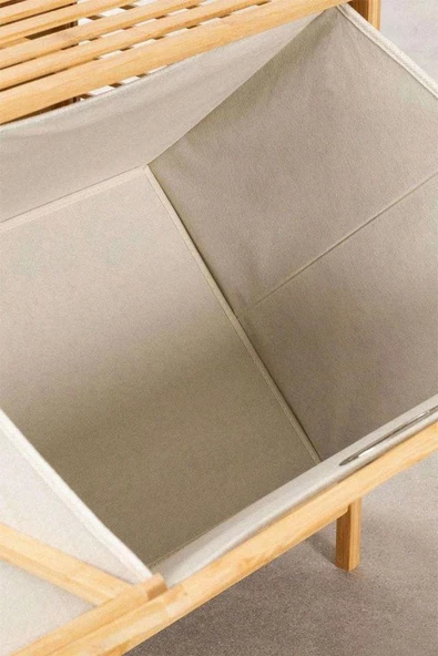 Digithome Bambu Xl Kirli Sepetli 2 Raflı Çok Amaçlı Banyo Düzenleyici Çamaşır Sepeti Organizer DB-0004 - 5