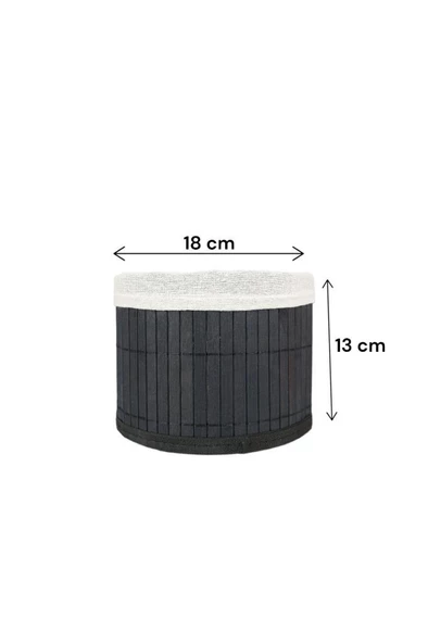Digithome Bambu Çok Amaçlı Saklama Kutusu Düzenleyici Küçük Boy Organizer Siyah 18 Cm - CL-6008-5 C1-1-121 - 3