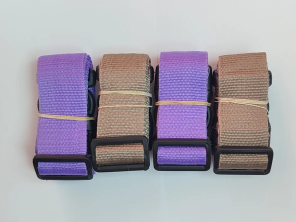 2 Adet Mor 2 Adet Bej Valiz Kemeri 4 Cm Toplam 4 Adet