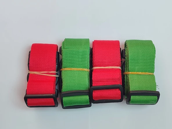 2 Adet Kırmızı 2 Adet Yeşil Valiz Kemeri 4 Cm Toplam 4 Adet