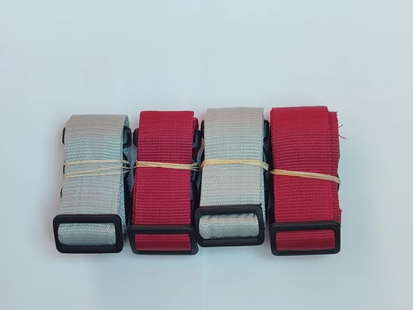 2 Adet Gri 2 Adet Bordo Valiz Kemeri 4 Cm Toplam 4 Adet ürün görseli