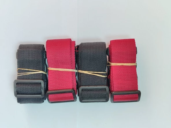 2 Adet Siyah 2 Adet Bordo Valiz Kemeri 4 Cm Toplam 4 Adet