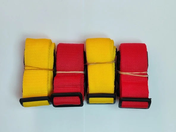 2 Adet Sarı 2 Adet Kırmızı Valiz Kemeri 4 Cm Toplam 4 Adet