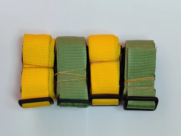 2 Adet Sarı 2 Adet Su Yeşili Yeşil Valiz Kemeri 4 Cm Toplam 4 Adet