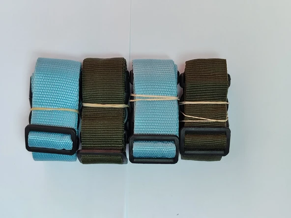2 Adet Turkuaz 2 Adet Haki Yeşil Valiz Kemeri 4 Cm Toplam 4 Adet ürün görseli