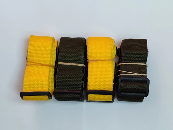 2 Adet Sarı 2 Adet Haki Yeşil Valiz Kemeri 4 Cm Toplam 4 Adet