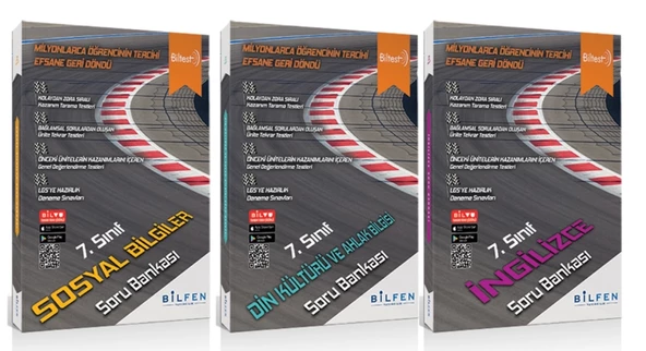 BİLFEN YAYINCILIK 7. SINIF BİLTEST SOSYAL BİLGİLER+DİN+İNGİLİZCE SORU BANKASI