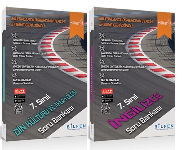 BİLFEN YAYINCILIK 7. SINIF BİLTEST DİN KÜLTÜRÜ VE AHLAK BİLGİSİ+İNGİLİZCE SORU BANKASI ürün görseli